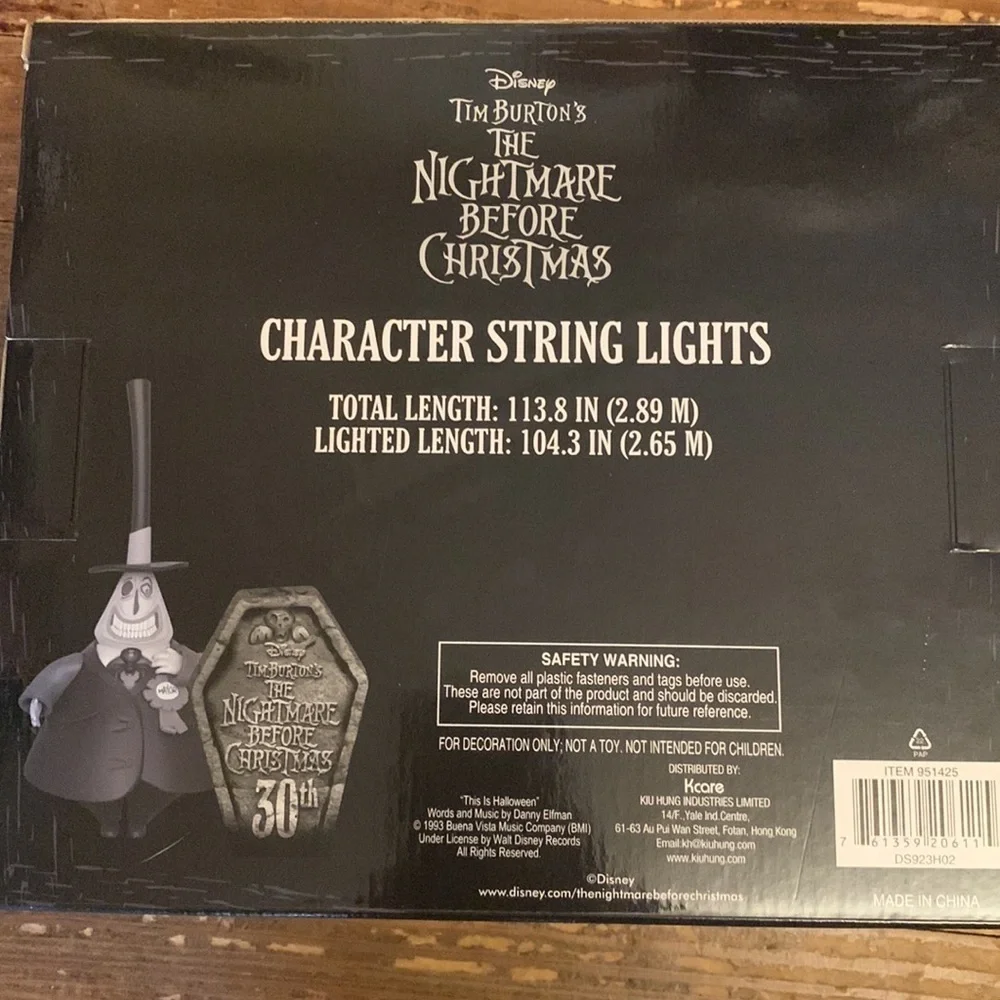 Nightmare Before Christmas musical character string lights NIB